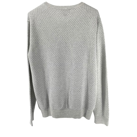 Brooks Brothers Mens XXL Supima Cotton Cashmere V-Neck Sweater Grey Diamond Knit - Picture 5 of 12